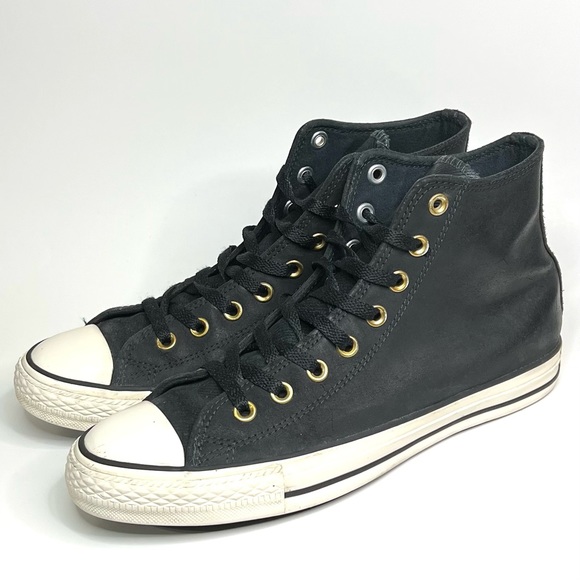 Converse Chuck Taylor All Star Hi Black Leather Men Size: 8